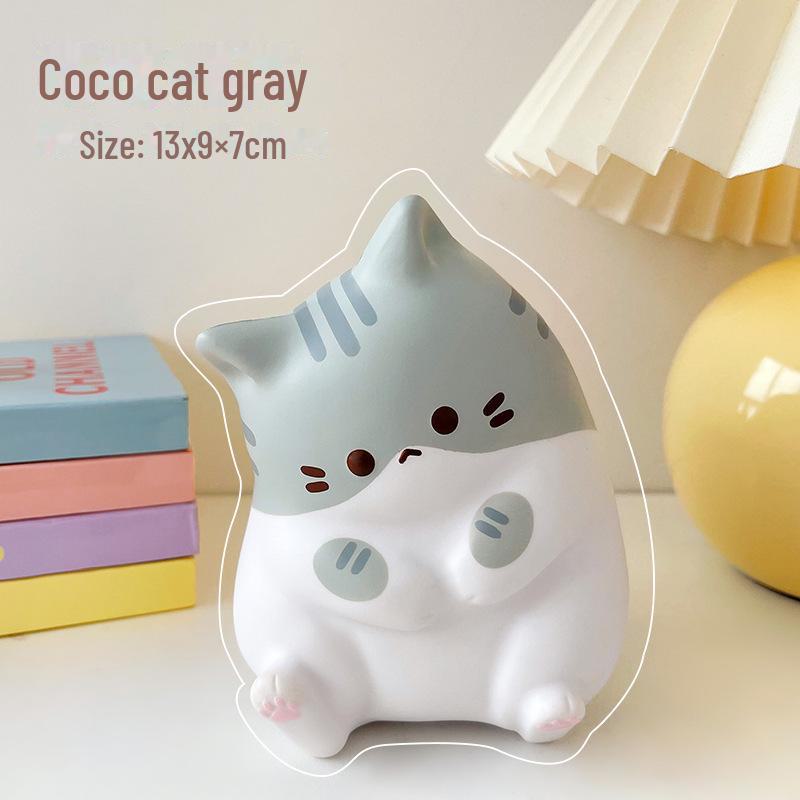 Cartoon Coco Cat Stress-Relief PU Toy - Rebound Decompression Desktop Ornament
