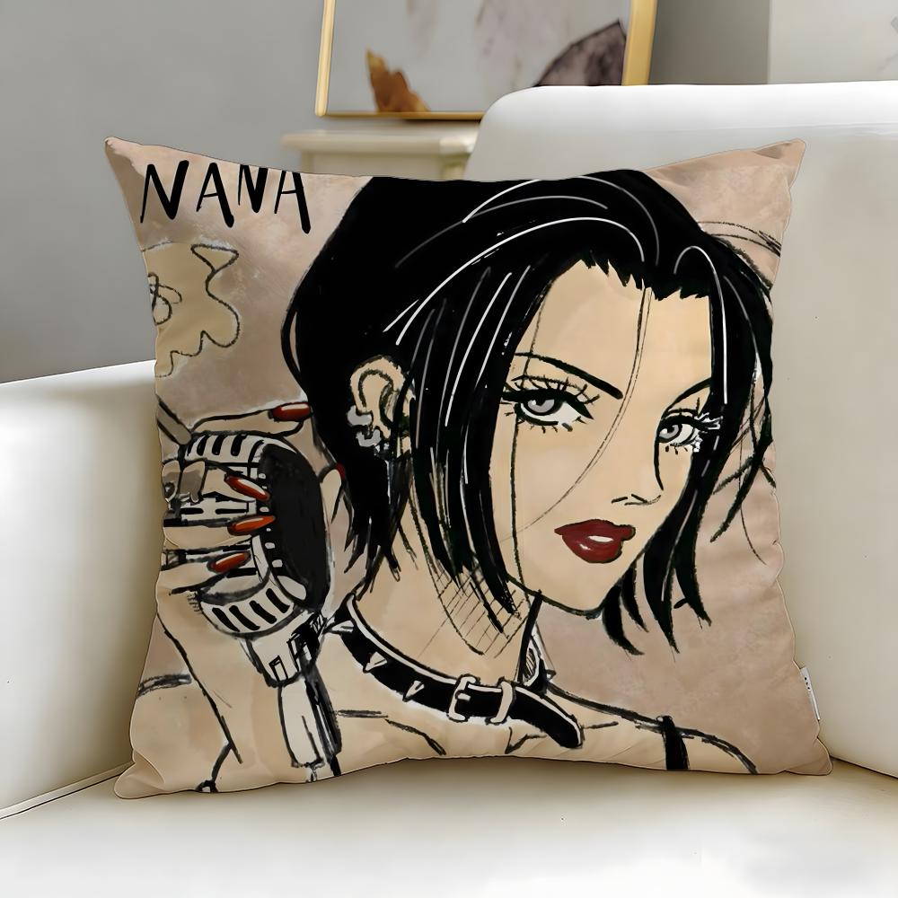 classic anime Nana Cushion Cover Soft  EasyWash Pillow Case  Versatile for Couch Bed Travel and Office