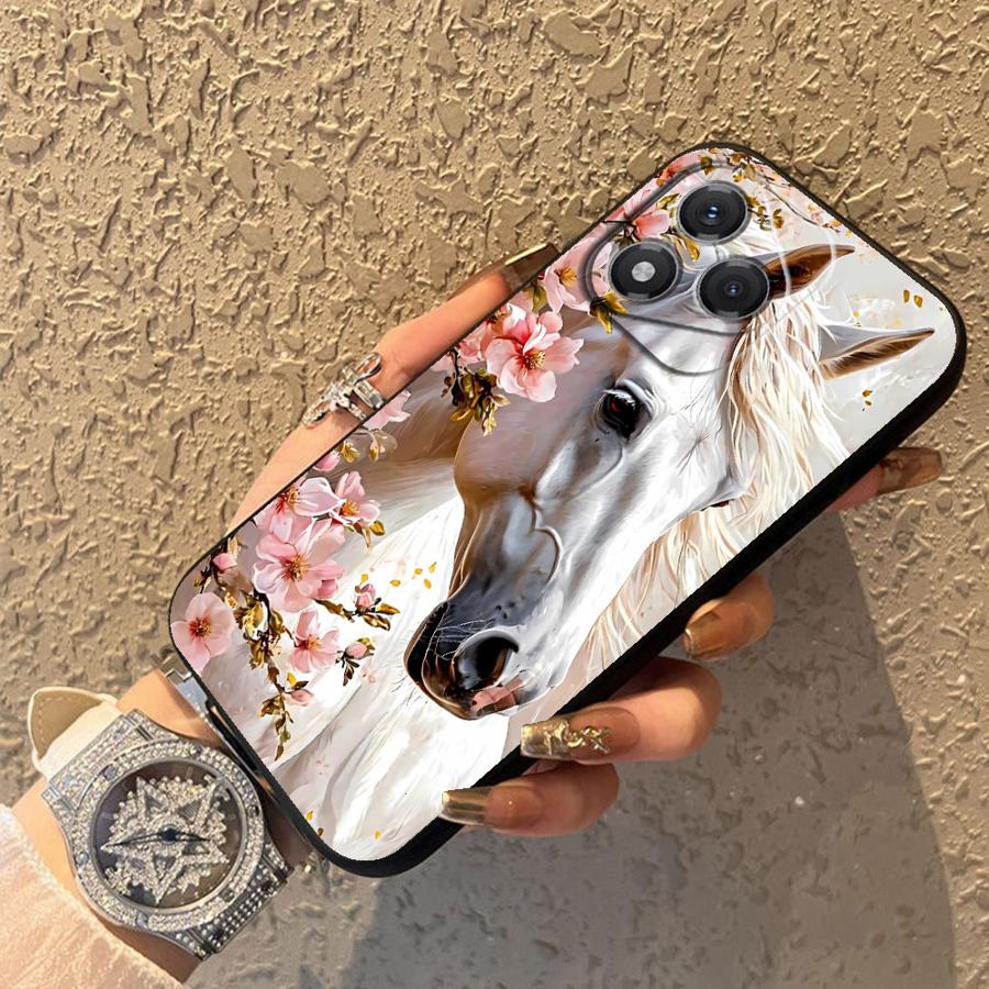 Animal Horse Pattern Case for Honor X5b X7 X8 X6 8X 200 400 Lite 90 Magic5Lite X9a 70 Black Soft Phone Cover