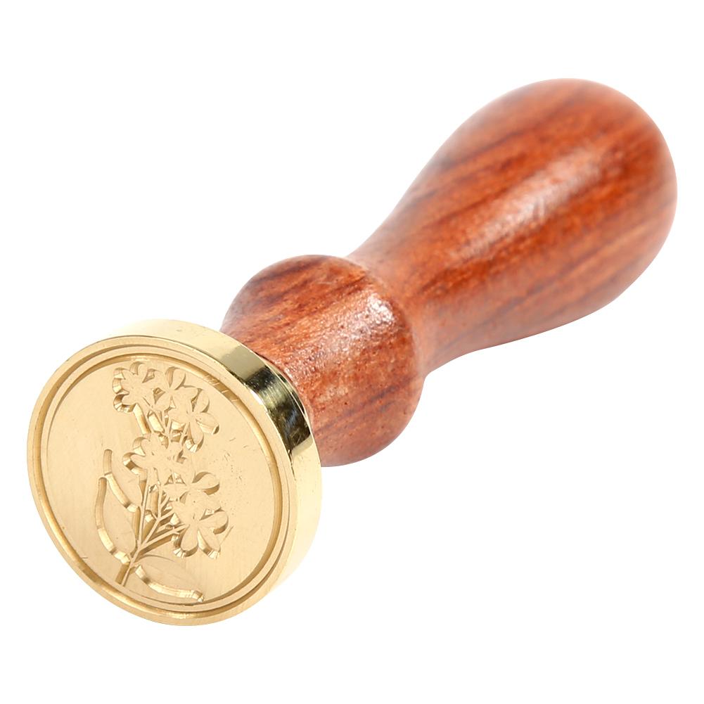 Rosewood Handle Sealing Wax Stamp Antique Dandelion Pattern Tokens for Documents Wedding Invitations Customs DIY Crafts