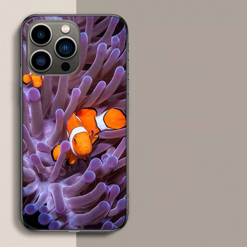 Clownfish and Sea Anemone Phone Case For Iphone 17 Air 15 Pro 14 Plus 16 Pro Max 17E 16E 12 13 Mini 11 Cover Cute Fundas