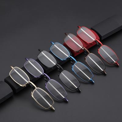 Alloy Frame Presbyopia Eyeglasses Includes Glasses Case Telescopic Legs Folding Reading Glasses