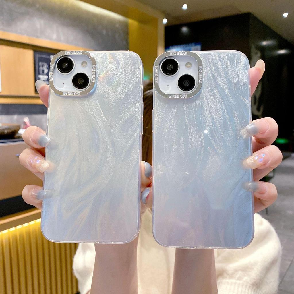 Apple iPhone 15p/14/13 Hard Shell: Spring & Summer Feather Yarn Design with Electroplated Frame for Business