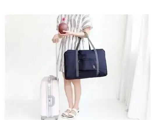 Genți de depozitare bagaje de capacitate mare, geantă tote de împachetat pentru călătorie, cumpărături, geantă mare, pliabilă, organizator tip săculeț pentru haine, nailon de înaltă calitate