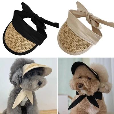 Nuovo cappello per piccoli animali domestici, cappello da sole in tessuto per cani, cappello da sole in stile pastorale, decorazione per costume da cane e gatto, copricapo, accessori per animali domestici, quattro stagioni