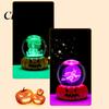 Festive LED Pumpkin Decoration Halloween Crystal Ball Night Light for Kids 3D Charming Decor Lighting with Resin Base Globes Lamp Indoor Bedroom Home