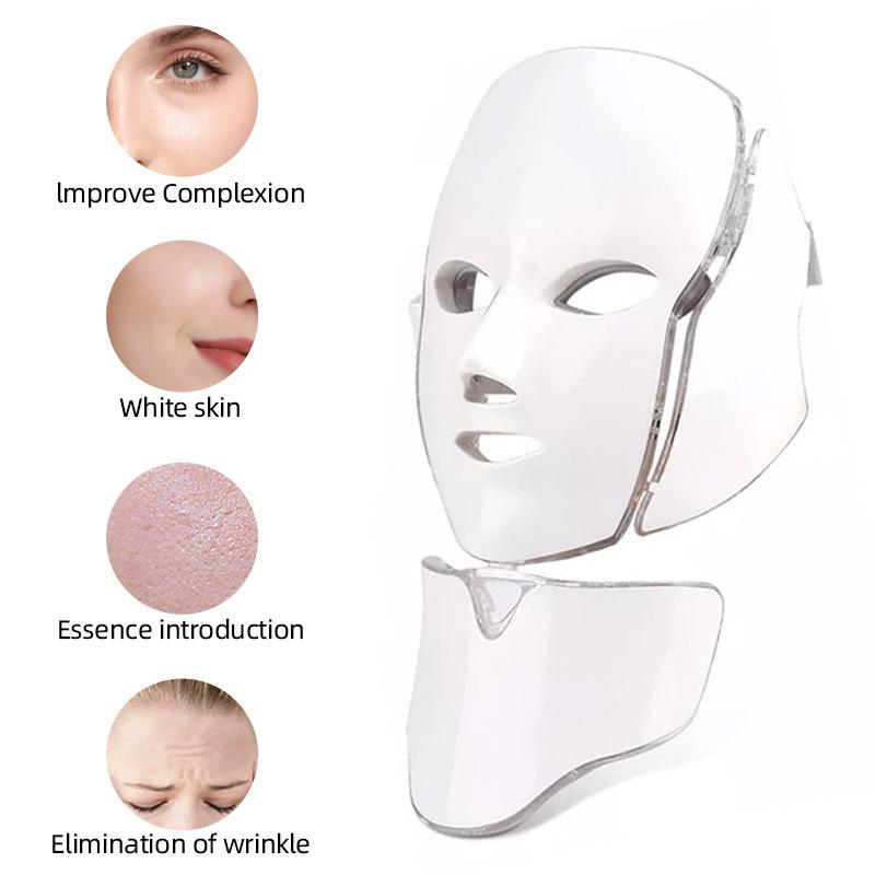 Photon LED Gesichtsmaske: 7-Farben-Lichttherapie zur Hautverjüngung und Massage