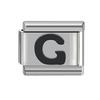 Black 26 Letter 9mm Diy Italian Charm Stainless Steel Bracelet