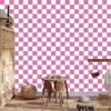 Checkerboard Wallpaper White and Purple for Living Room and Bedroom 50x1000