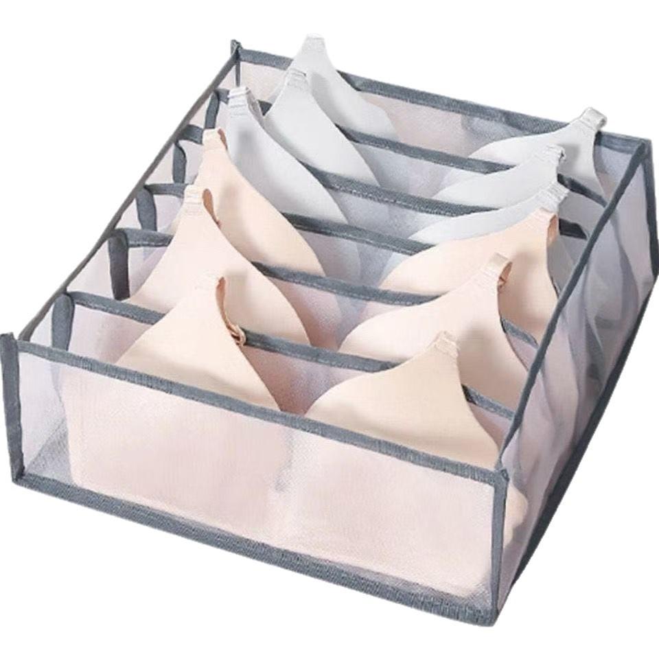 Innerwear Organizer With Divided Mesh Compartments For Home Bedroom Storage
