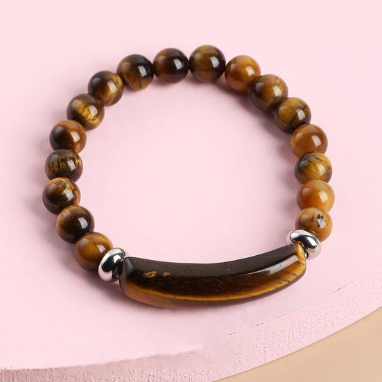 Women Bracelet 8mm Round Beads Natural Stones Elegant Pink Faux Crystal Bridge Ladies Bracelet Fashion Jewelry