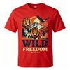 Vintage Mountain Wildlife Scene Wild Freedom Letter Graphic Tshirt Unisex Unisex Nature Hunting Lover Cotton Tee Casual Tee Tops