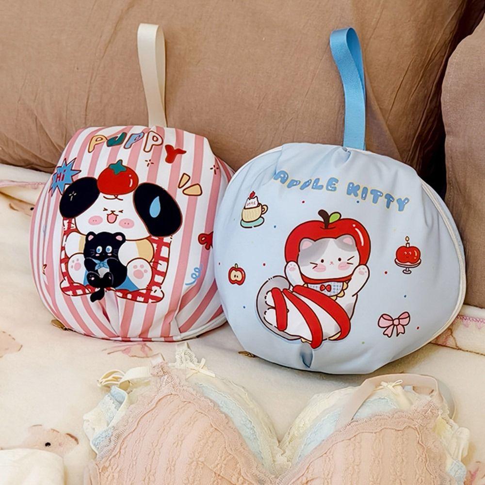 Cartoon Bra Underwear Storage Bag Large Capacity Dopamine Underwear Socks Storage Pouch Waterproof Cosmetic Bag Women Girls
