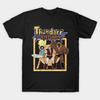 Men Black Print T-shirt Retro Thundarr The Barbarian Distressed Style No-Cut Transfer Paper Print Cotton Tshirt