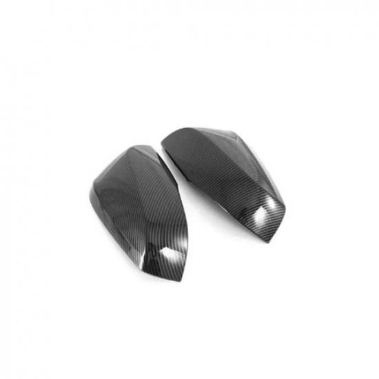2Pcs Carbon Fiber ABS Side Rearview Mirror Cover Trim For Toyota RAV4 -2024