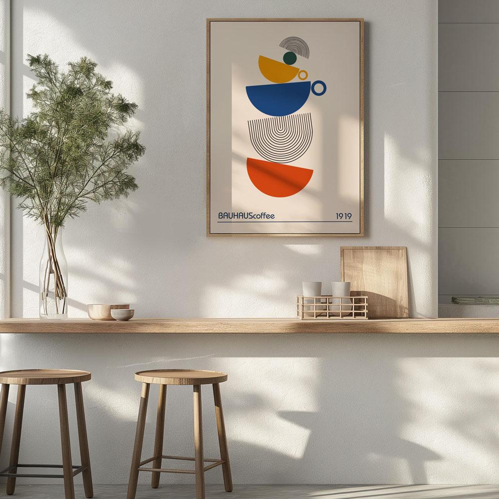 Modernes Bauhaus Kaffee Abstraktes Poster Leinwandbild Druckraum Familienküche Bar Café Raum Wohnzimmer Schlafzimmer Wanddekoration