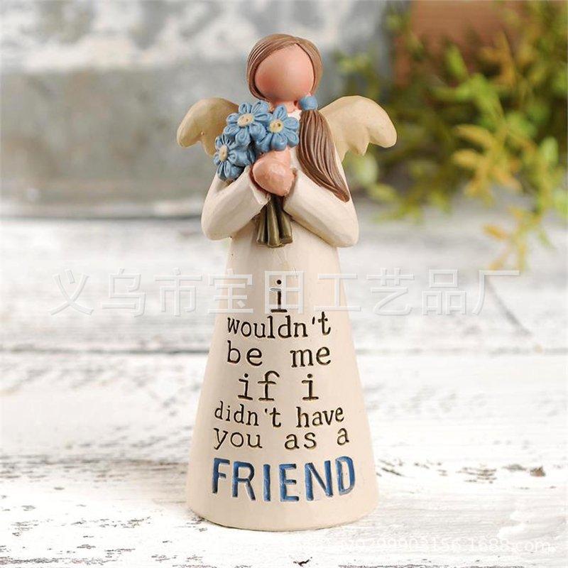 Angel Bouquet Celebration Friendship Resin Sculpture Home Crafts Resin Ornaments Interior Decorations