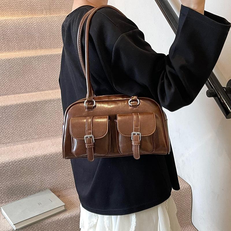 Premium bag women's new spring and summer niche simple portable bowling bag versatile shoulder bag