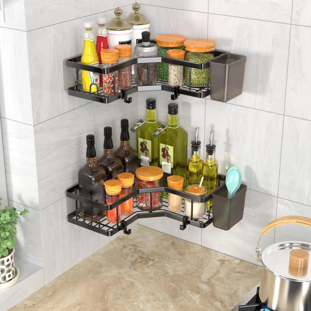 Upgraded Corner Rack Long Service & Practical Storage Rack Triangle Shelf Convenient Organizers Set Simple Installation