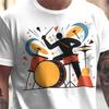 Drummer T-Shirt | Drum Set Graphic Tee | Abstract Drummer Art Shirt | Musician Gift XS To 5XL