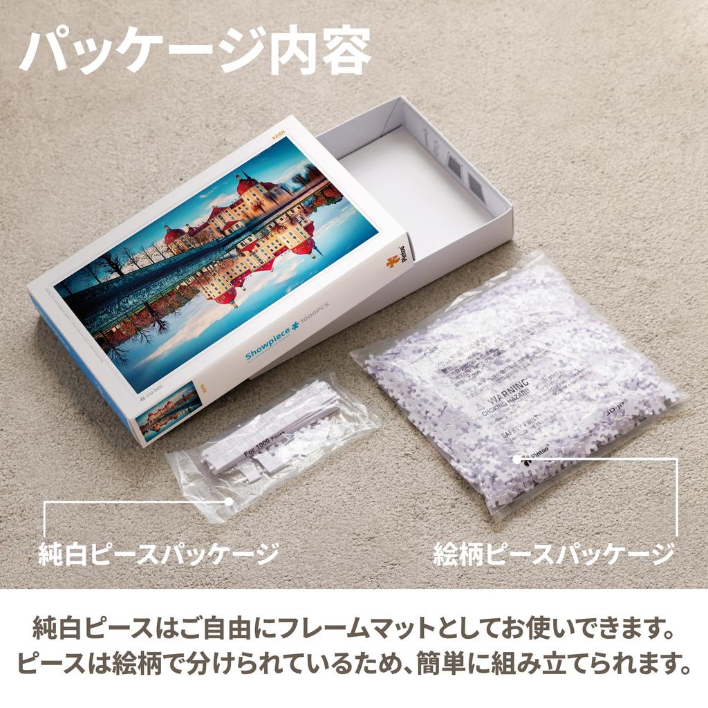 Pintoo 1000 Piece Plastic Jigsaw Puzzle Moritzburg Castle Difficult for No Clicks Into Place [Autumn (Germany)] (38X59cm) Adults, Pieces, [H2174]