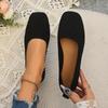 New Women's Flats Spring Autumn Fashion Square Head Solid Light Mouth Candy Mesh Breathable Large Women's Flat Shoes Single Shoe