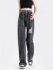 Ripped Boyfriend 2022 Womens Fashion High Waist Y2k Women's Wide Leg Jeans Baggy Woman Denim Pants Jean Mom Jeans Trousers