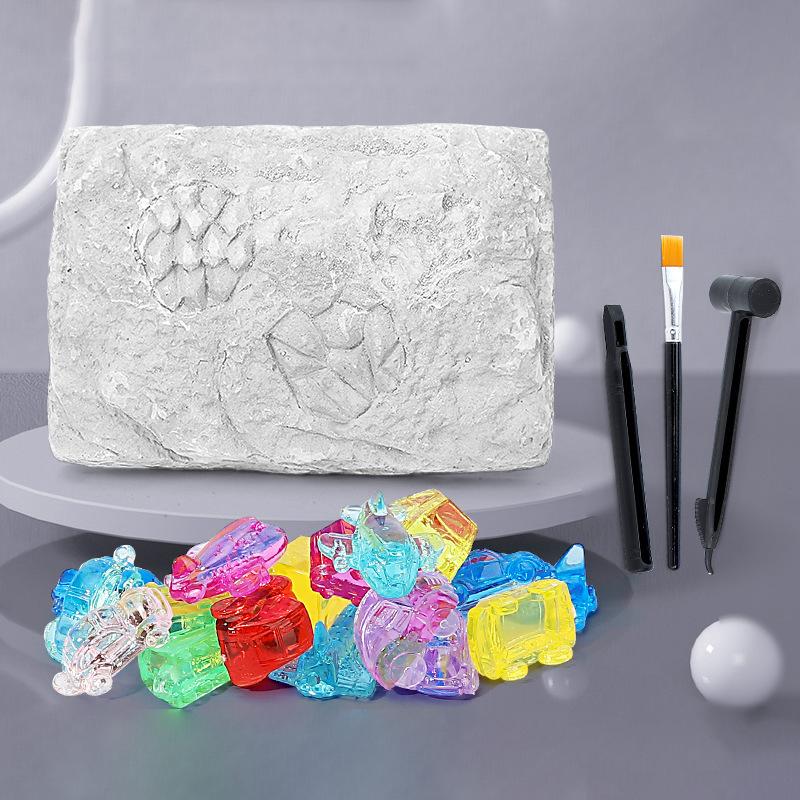 1 Set Digging Gems For Treasures Dinosaur Fossils Mining Treasure Blind Box Children'S Archaeological Excavation Toys