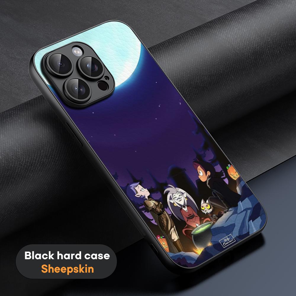 Cartoon Owl Houses Classic Poster Phone Case For iPhone 16 15 14 13 12 11 Plus Pro Max Limited Black Hard Case Sheepskin