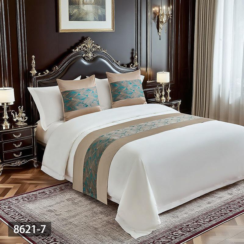 Fashionable and Minimalist Bedspread Hotel and Guesthouse Bedding Patchwork Bed Cover Decorative Strip High-count High-density Light Luxury Bed Skirt