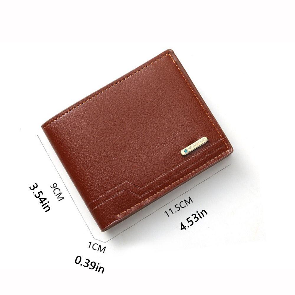 Large Capacity Male Leather Purse PU Leather ID Card Holder Portable Pocket Purse  Daily Use