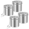 4Pcs 304 Stainless Steel Tea Strainers Set: Extra Fine Mesh Tea Infuser for Loose Leaf Tea - Updated Slim Threaded Lid Spice