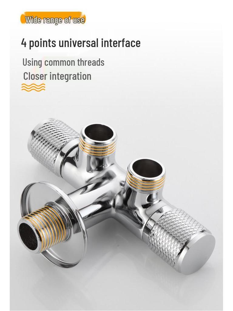 All-Copper Dual-Control Angle Valve Splitter for Toilet and Washing Machine