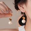 Exquisite Fashion Gold Color Round Imitation Pearls Drop Earrings For Women Elegant Dangle Earrings Jewelry Gifts