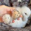 Scatola Trasparente per Ricordi di Pelo di Animale Cartone Animato Portachiavi Organizzatore in Pelliccia di Animale Carino Coniglio Portachiavi Ciondolo Borsa Souvenir per Animali