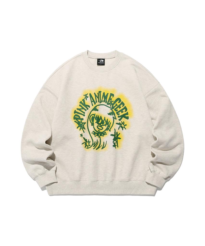 NICEGHOSTCLUB Pink Anime Geek Sweatshirts_Oatmeal(Ng2Efum449A)