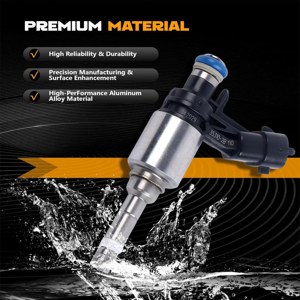 4 Stück Kraftstoffeinspritzdüsen für 2012-2017 Kia Rio Soul Hyundai Accent Veloster 1.6L - Multi OE-Nr. FJ1146 35310-2B130 35310-2B120 Passt für Forte5 Optima Tucson