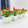 Fruit Orange Red Chili Pomegranate Simulated Potted Artificial Plastic Flower