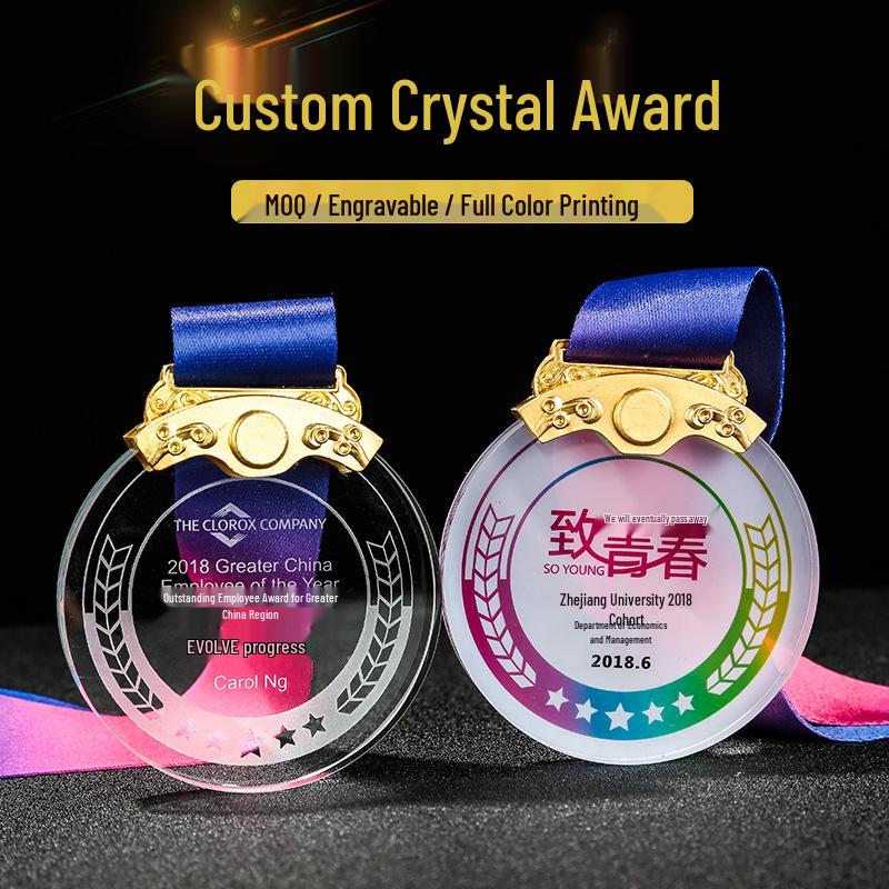 Custom Crystal Engraved Plaques & Medals for Students & Sports