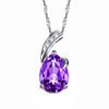 Yi Hua Amethyst Heart Crystal Pendant Necklace for Women