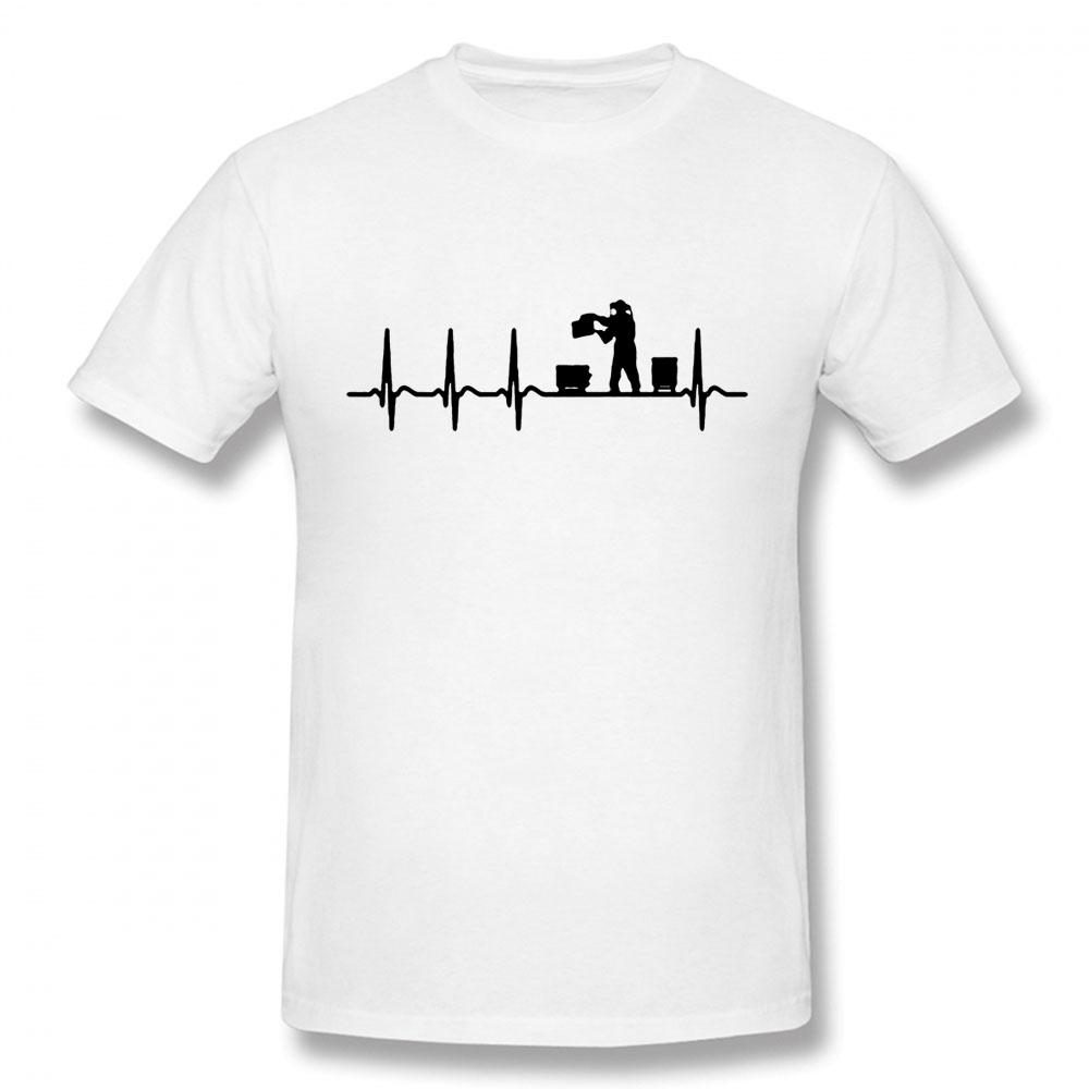 Heartbeat Beekeeping Beekeeper Birthday Funny Unisex Graphic Fashion New Cotton Short Sleeve T Shirts ONeck Harajuku Tshirt