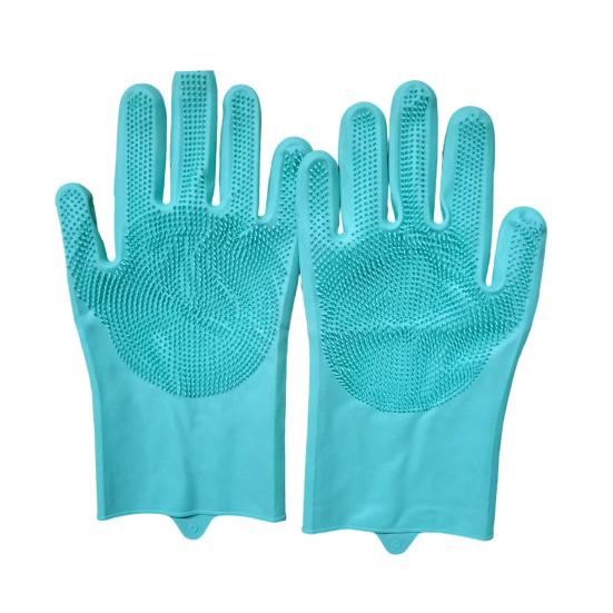 Pet Cleaning Gloves, Anti-Slip Pet Grooming Gloves, Silicone Soft Tooth Bathing Massaging Gloves, Multipurpose Glove for Pet Care And Household