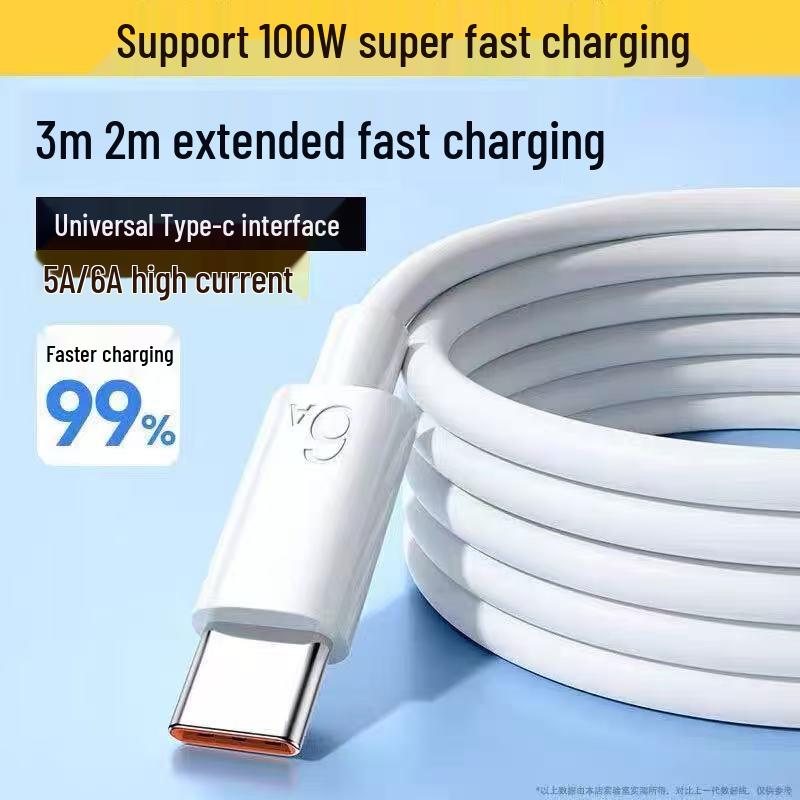 Compatible Huawei 6A Super Fast 120W Data Cable - Type C Flash Charge for Honor & Android, 66W LeEco Charging.