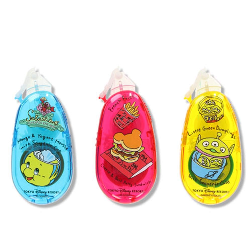 Disney Park Food Glue 3 Colors and 3 Tokyo Disney TDR Green Mickey Flounder Souvenir Tape, Designs, Stationery, Resort, Disneyland, DisneySea, (Little