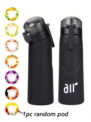1pc New 800ml/27oz Portable Sports Traw Water Bottle, Equipped with 0 Sugar and 0 Calorie Random 1pc Fruit Beverage Flavor Pods