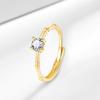 Moissanite Bamboo Joint Women's Versatile Couple's Engagement Ring, Six-Prong Simulated Diamond.
