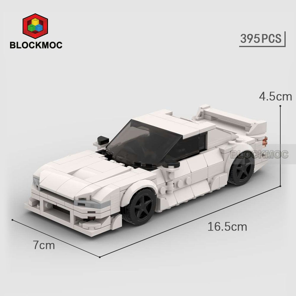 MOC Blocks JDM Fasted Furious Skylinec Gtr R34 S14 350Z R32 GT-R 240z Initial D Racing Sports Car Speed Racer Blocks Toys Boys