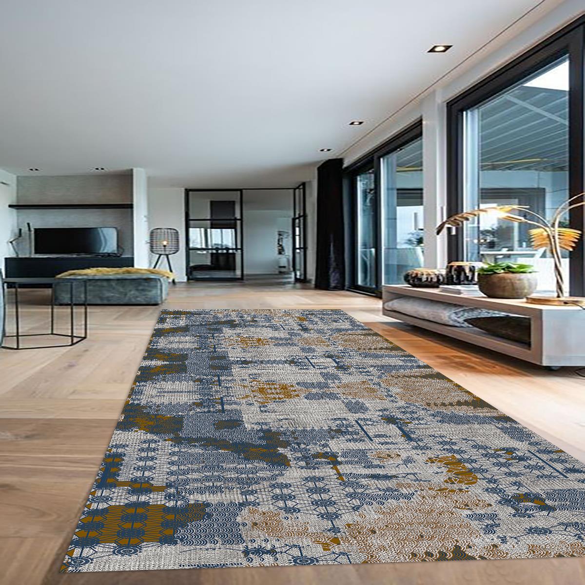 

Декоративный нескользящий моющийся ковер с цифровой печатью DOT-YOL-SM-004 60 x 100 синий