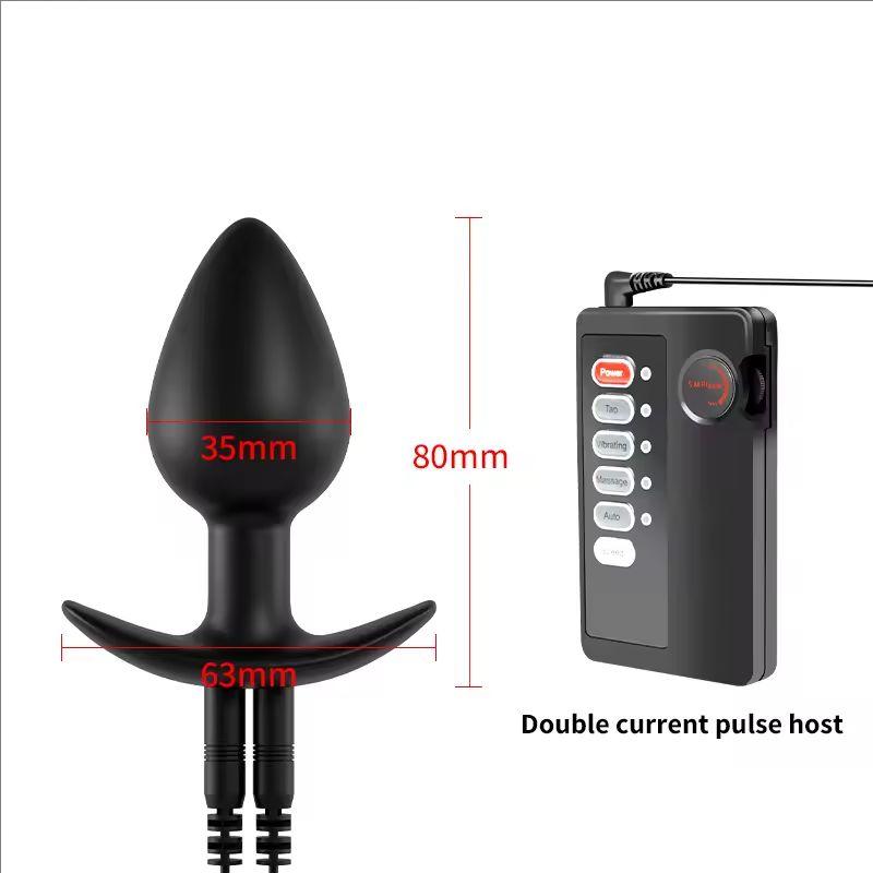 Electrical Shock Vibrator Women's Silicone Anal Plug Wireless Remote Men Prostate Massage Adult Supplies Anal Masturbate Sex Toy