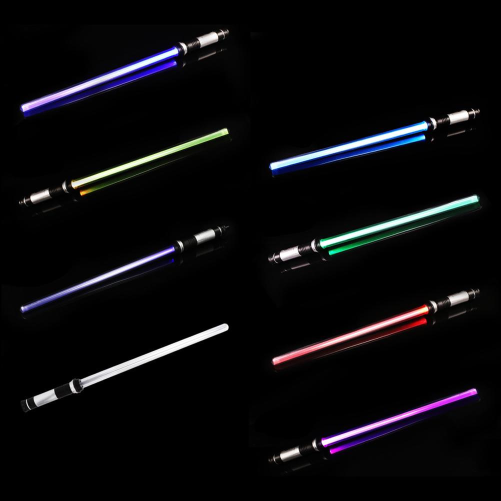 2Pcs 2 In 1 7 Colors Changing Light Up Sword Expandable Light Sword with Sound Cosplay Toy Kids